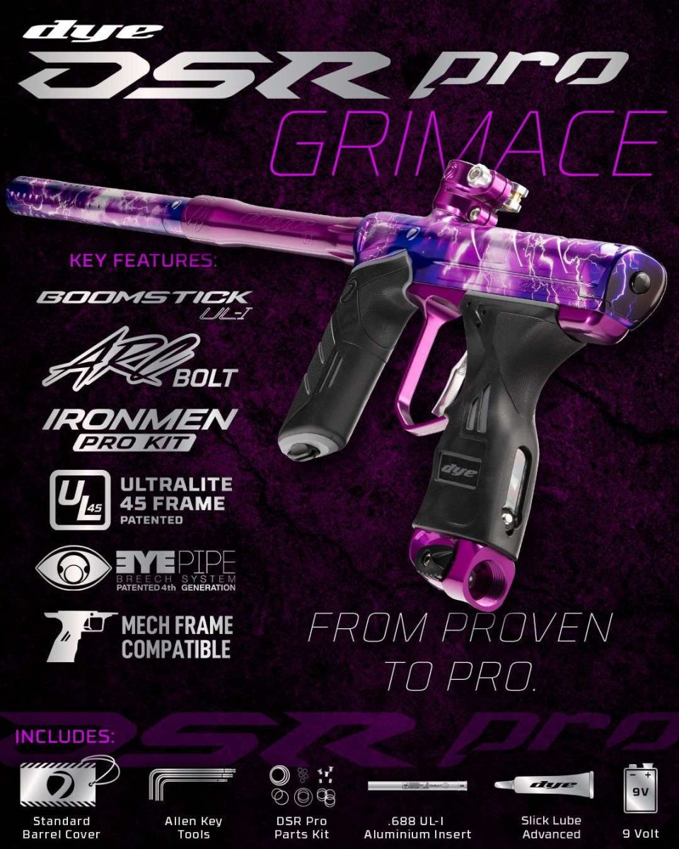 DYE DSR PRO PGA GRIMACE - POLISH (BRAND NEW IN STOCK & SHIPPING) - P8Ball - Buy, Sell, Trade